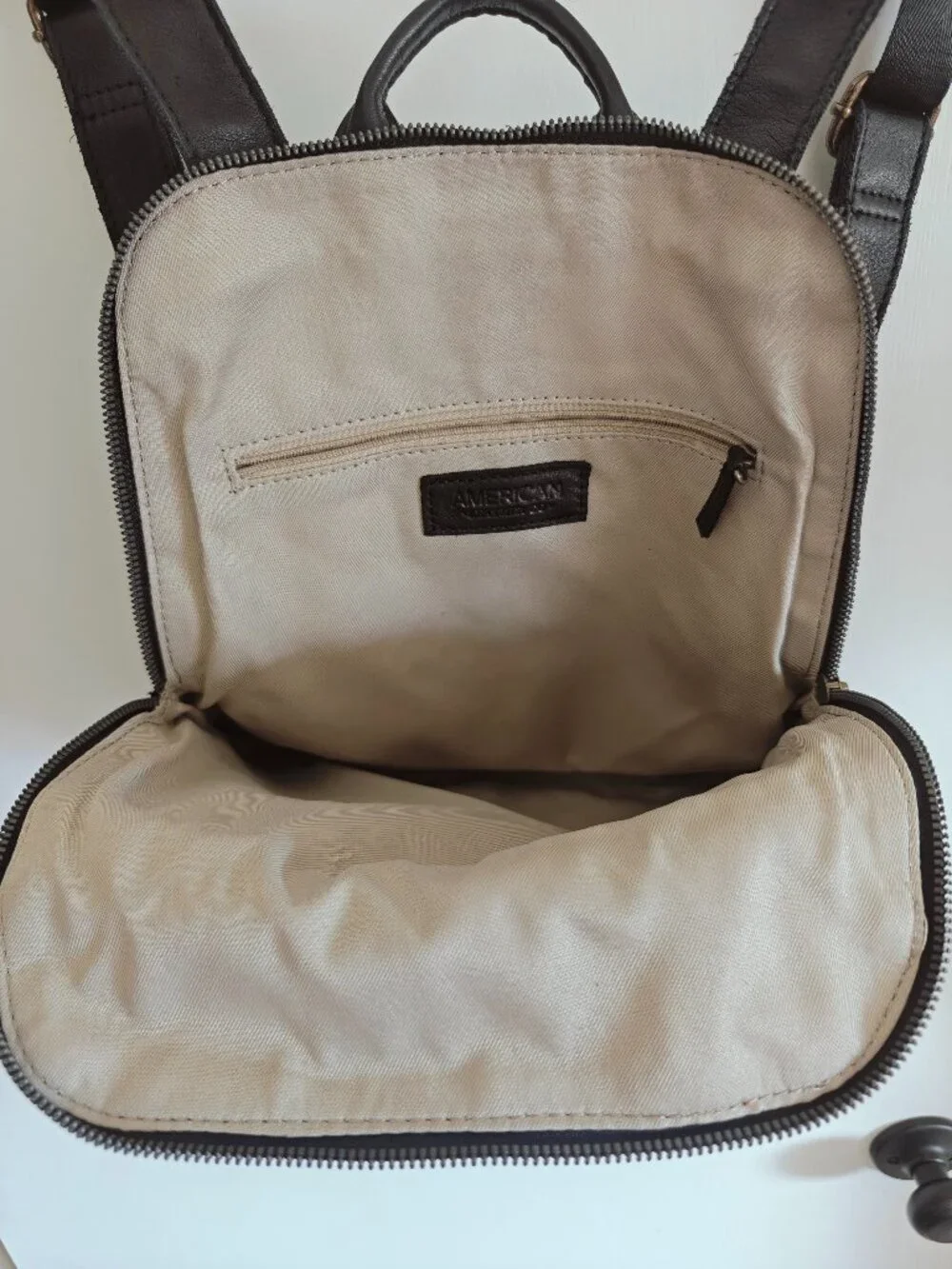 American Leather Co. Cleveland Black Leather Backpack